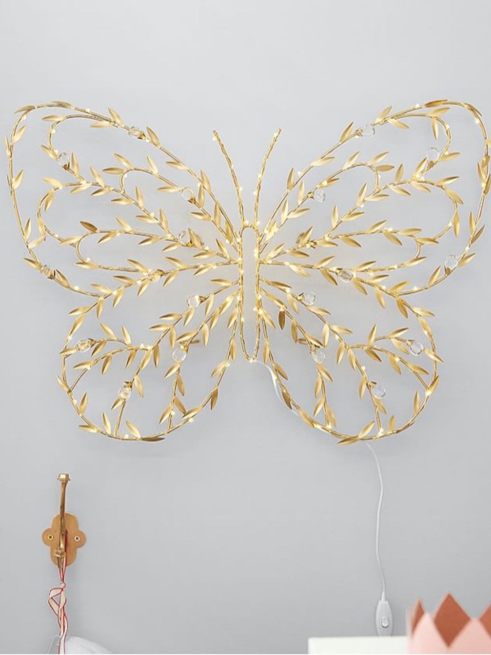 Pottery Barn Kids Monique Luhllier Gold Light-Up Butterfly Wall Decor